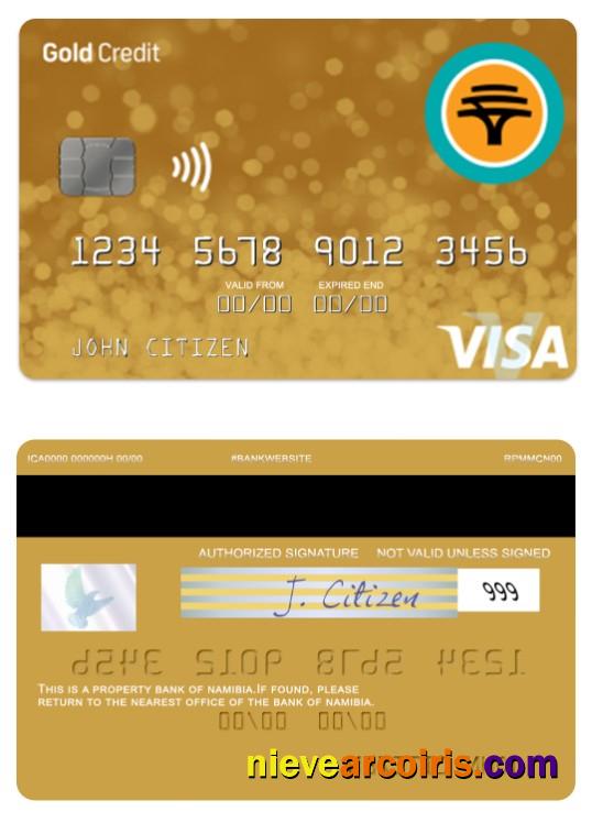 Namibia First National Bank gold credit visa card